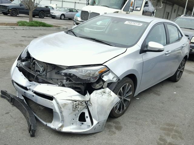 2T1BURHEXHC955679 - 2017 TOYOTA COROLLA L SILVER photo 2