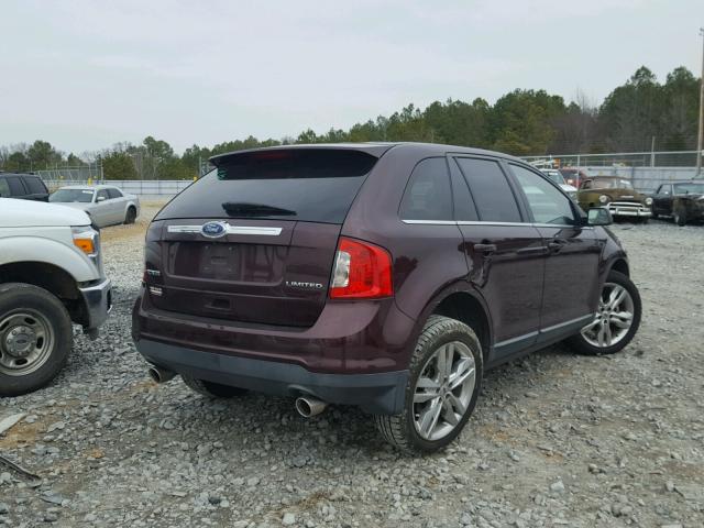 2FMDK3KCXBBB13245 - 2011 FORD EDGE LIMIT MAROON photo 4