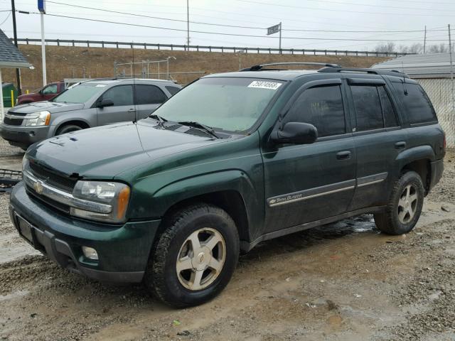 1GNDT13S822325389 - 2002 CHEVROLET TRAILBLAZE GREEN photo 2