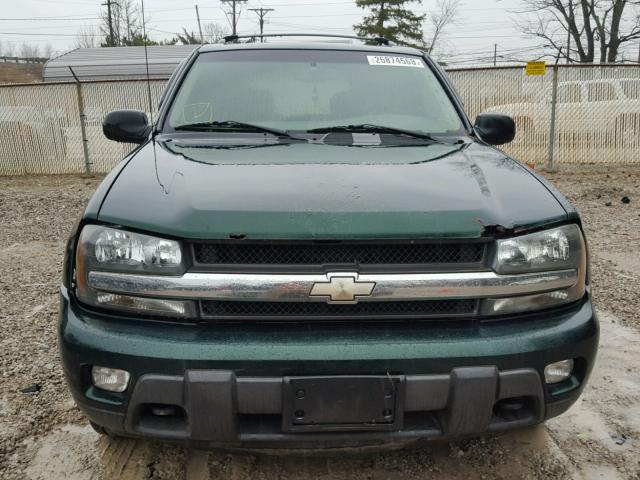 1GNDT13S822325389 - 2002 CHEVROLET TRAILBLAZE GREEN photo 9