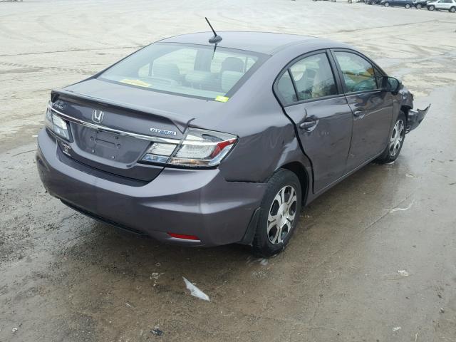 19XFB4F28FE001398 - 2015 HONDA CIVIC HYBR GRAY photo 4