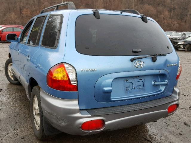 KM8SB12B94U713402 - 2004 HYUNDAI SANTA FE G BLUE photo 3