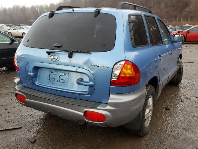 KM8SB12B94U713402 - 2004 HYUNDAI SANTA FE G BLUE photo 4