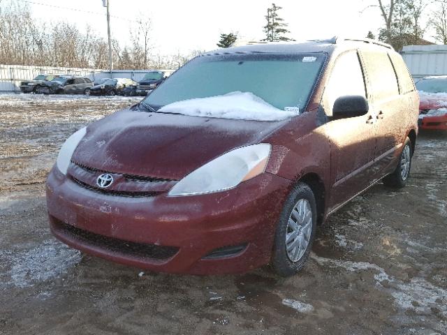 5TDZK23C78S207397 - 2008 TOYOTA SIENNA CE MAROON photo 2