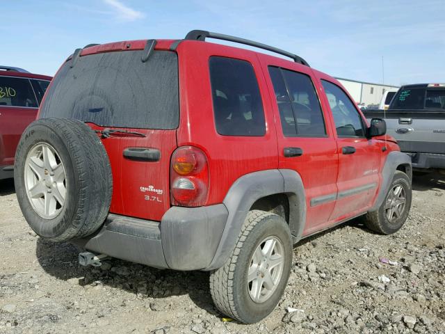 1J4GL48K53W726421 - 2003 JEEP LIBERTY SP RED photo 4