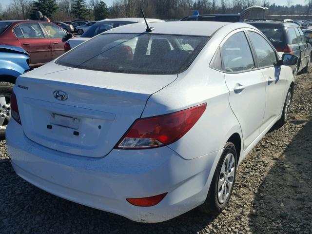 KMHCT4AE3GU097229 - 2016 HYUNDAI ACCENT SE WHITE photo 4