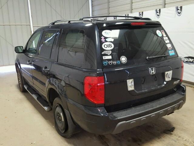 5FNYF18635B019988 - 2005 HONDA PILOT EXL BLACK photo 3