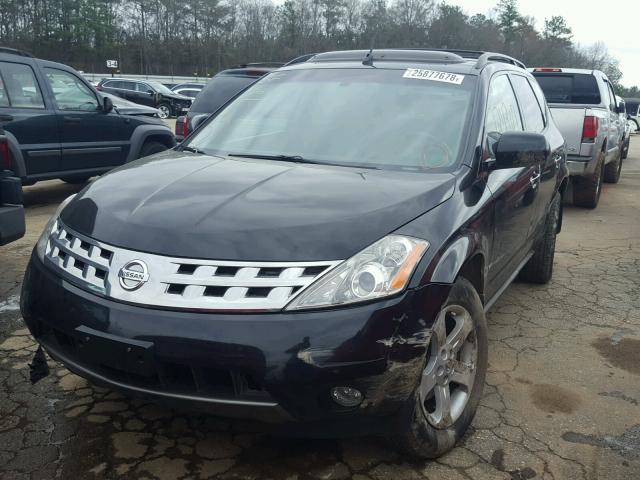 JN8AZ08W85W405261 - 2005 NISSAN MURANO SL BLACK photo 2