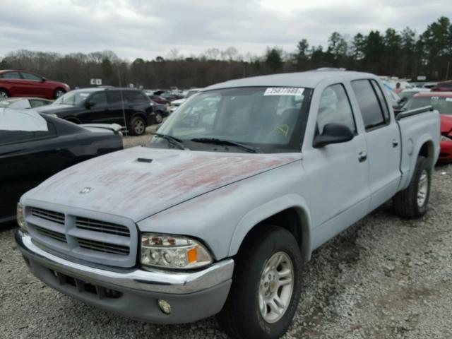 1B7HL48N32S622715 - 2002 DODGE DAKOTA QUA GRAY photo 2