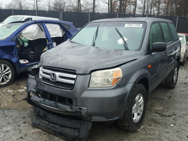 5FNYF18147B015360 - 2007 HONDA PILOT LX GRAY photo 2