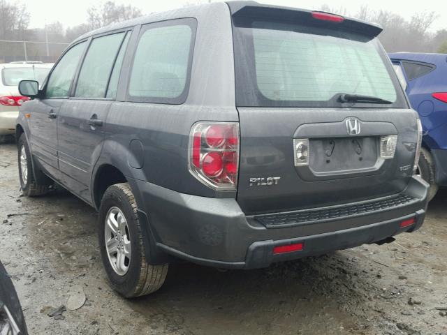 5FNYF18147B015360 - 2007 HONDA PILOT LX GRAY photo 3