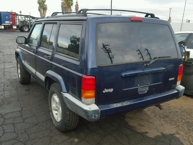 1J4FT48S3YL222311 - 2000 JEEP CHEROKEE S BLUE photo 3