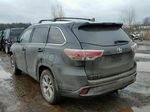 5TDJKRFH1FS201363 - 2015 TOYOTA HIGHLANDER BLACK photo 3