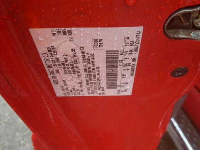 1FMDU77K55UB45438 - 2005 FORD EXPLORER S RED photo 10