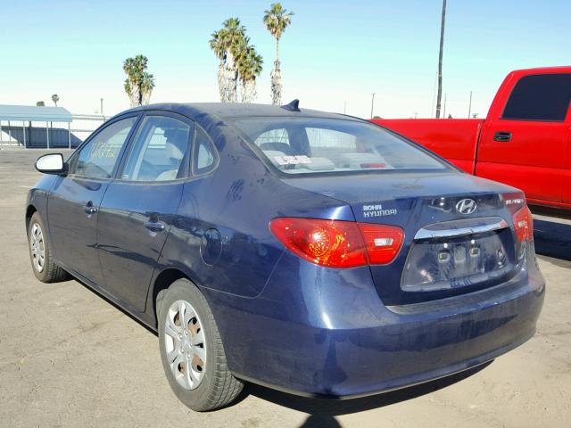 KMHDU4AD5AU840991 - 2010 HYUNDAI ELANTRA BL BLUE photo 3