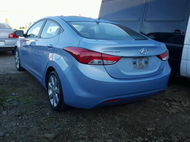 KMHDH4AE0DU666877 - 2013 HYUNDAI ELANTRA GL BLUE photo 3