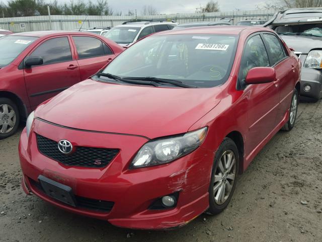 1NXBU4EE7AZ376421 - 2010 TOYOTA COROLLA BA RED photo 2