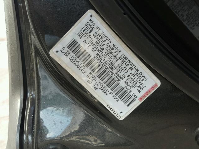 JT8BF28G510337056 - 2001 LEXUS ES 300 GRAY photo 10