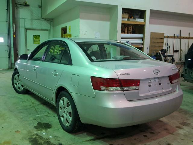 5NPET46C76H133923 - 2006 HYUNDAI SONATA GL SILVER photo 3