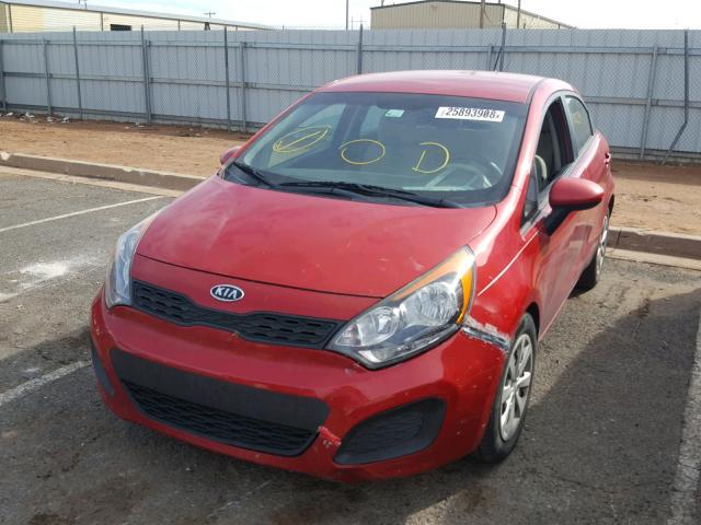 KNADM5A38D6115652 - 2013 KIA RIO LX RED photo 2