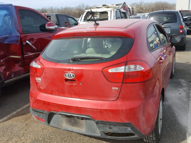 KNADM5A38D6115652 - 2013 KIA RIO LX RED photo 4