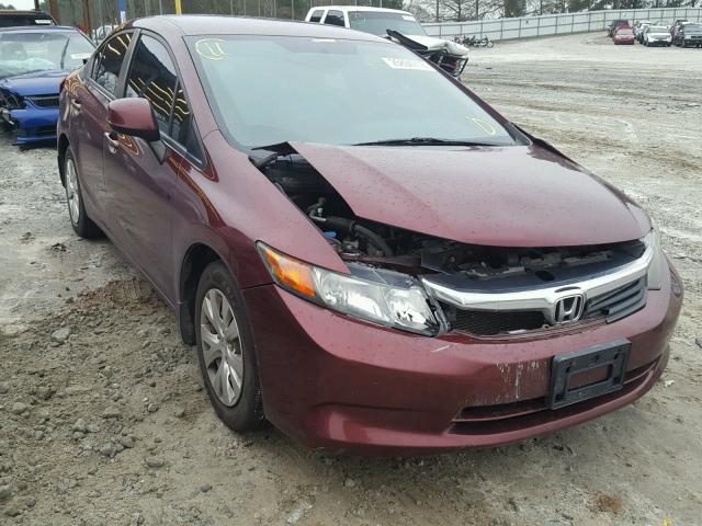 2HGFB2F59CH537339 - 2012 HONDA CIVIC LX MAROON photo 9