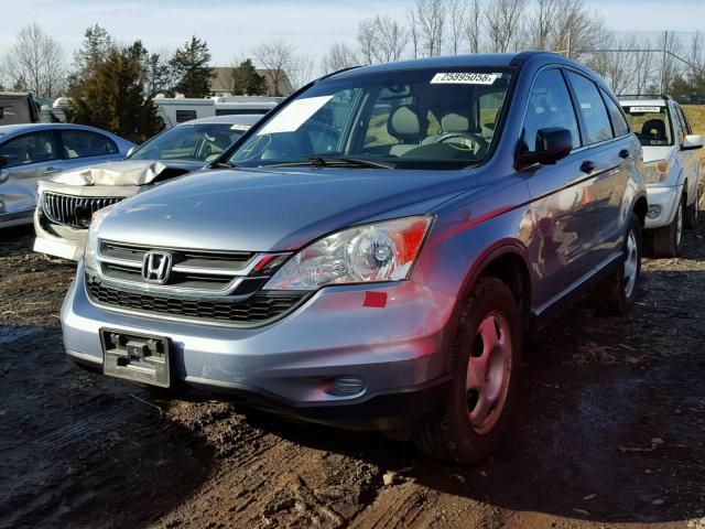 5J6RE3H36AL033426 - 2010 HONDA CR-V LX BLUE photo 2