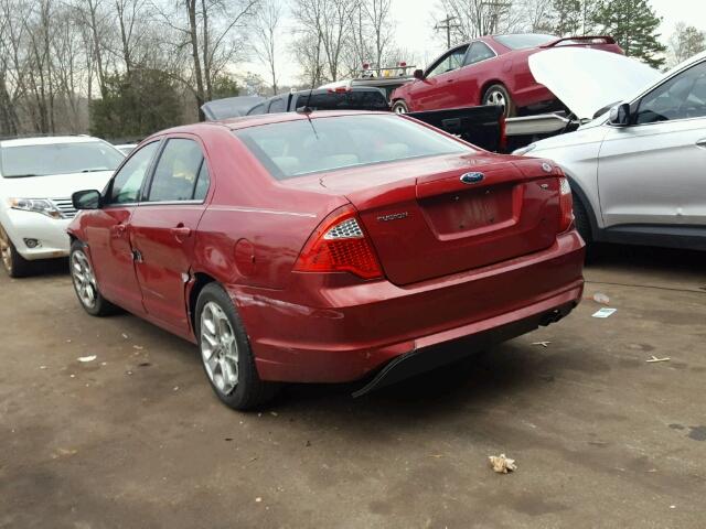 3FAHP0HA6AR306672 - 2010 FORD FUSION SE RED photo 3