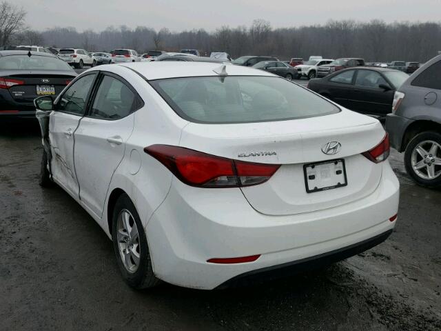 5NPDH4AE5EH524931 - 2014 HYUNDAI ELANTRA SE WHITE photo 3