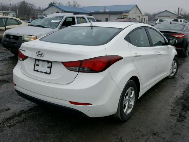 5NPDH4AE5EH524931 - 2014 HYUNDAI ELANTRA SE WHITE photo 4