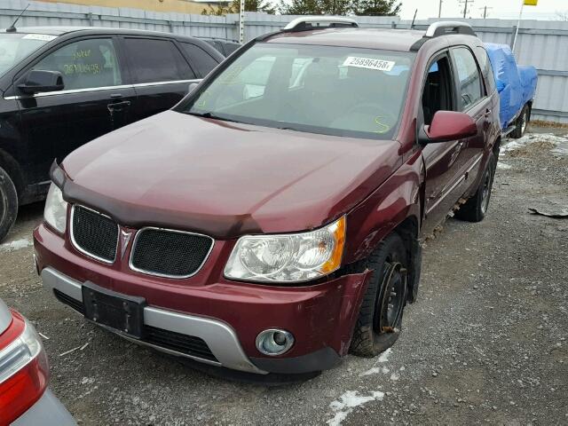 2CKDL33F286040506 - 2008 PONTIAC TORRENT MAROON photo 2