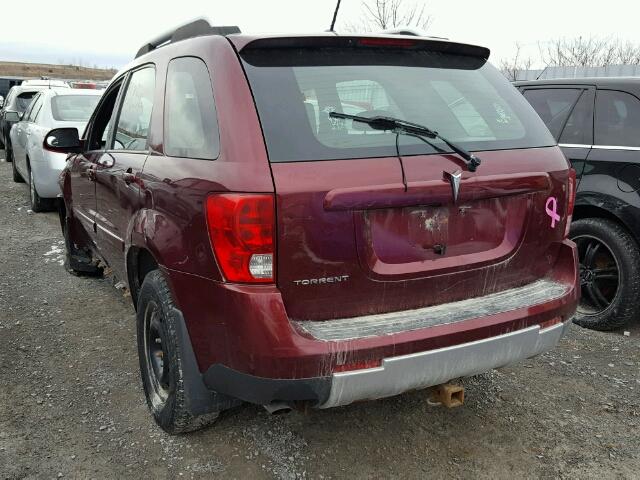 2CKDL33F286040506 - 2008 PONTIAC TORRENT MAROON photo 3