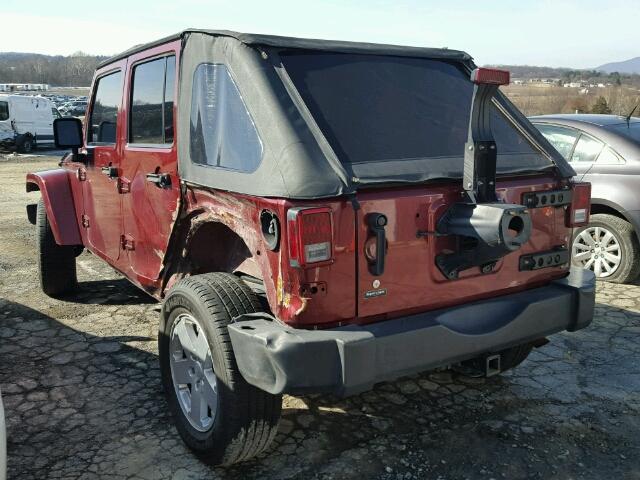 1J8GA59197L217200 - 2007 JEEP WRANGLER S BURGUNDY photo 3