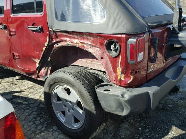 1J8GA59197L217200 - 2007 JEEP WRANGLER S 勃艮第红 照片 9