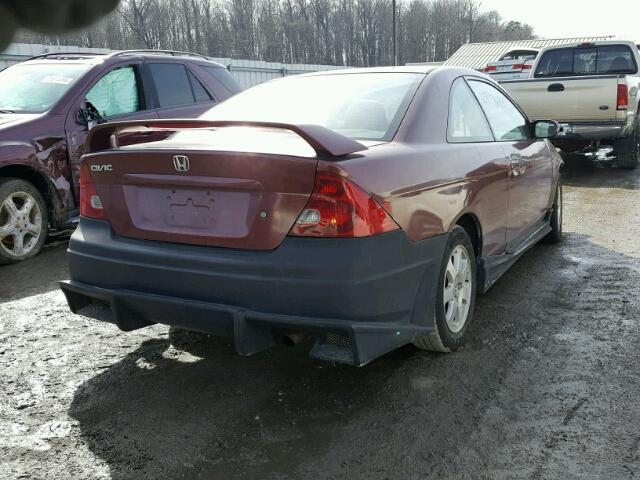 1HGEM22903L072886 - 2003 HONDA CIVIC EX MAROON photo 4