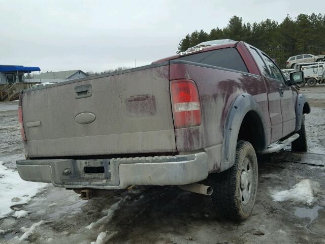 1FTRX14W54NA44737 - 2004 FORD F150 BURGUNDY photo 4