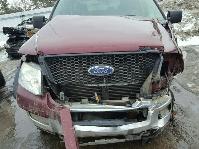 1FTRX14W54NA44737 - 2004 FORD F150 BURGUNDY photo 7