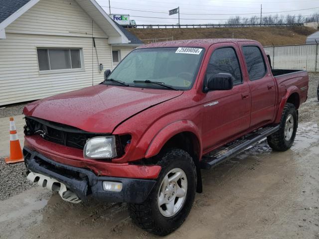 5TEHN72N14Z393454 - 2004 TOYOTA TACOMA DOU RED photo 2