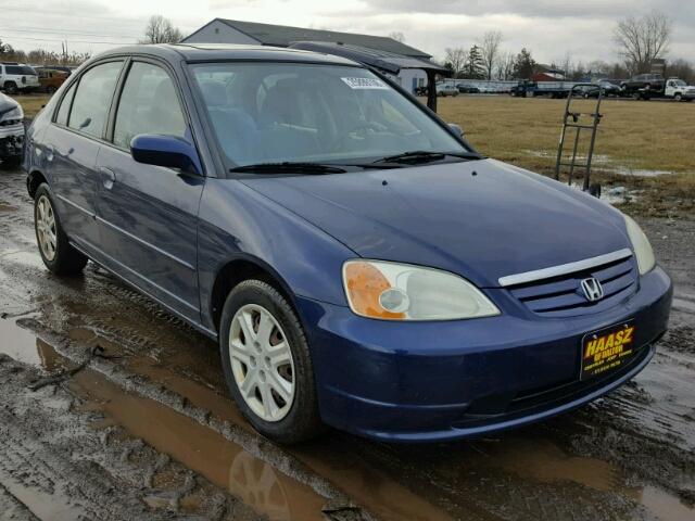 1HGES26753L033628 - 2003 HONDA CIVIC EX BLUE photo 1