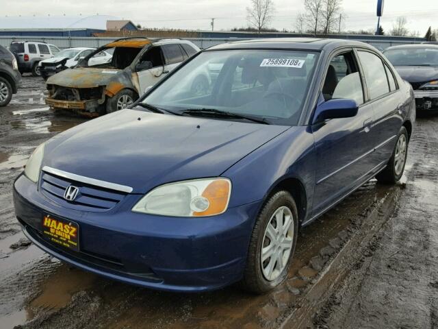 1HGES26753L033628 - 2003 HONDA CIVIC EX BLUE photo 2