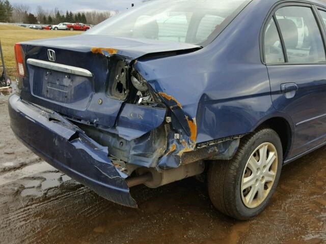 1HGES26753L033628 - 2003 HONDA CIVIC EX BLUE photo 9