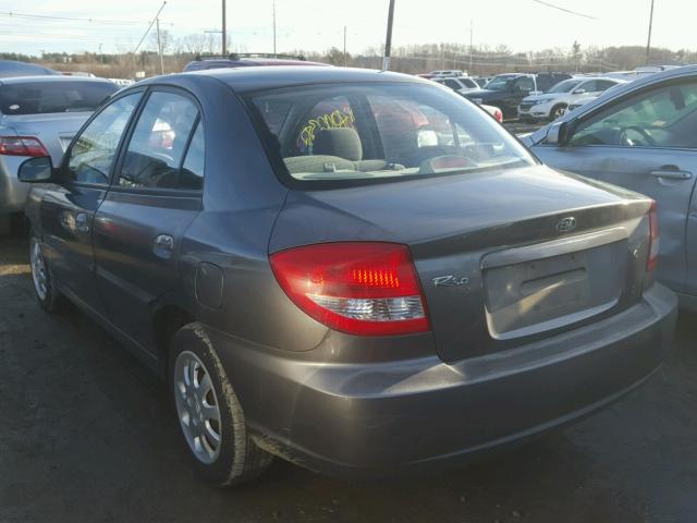 KNADC125646292275 - 2004 KIA RIO GRAY photo 3