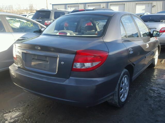 KNADC125646292275 - 2004 KIA RIO GRAY photo 4