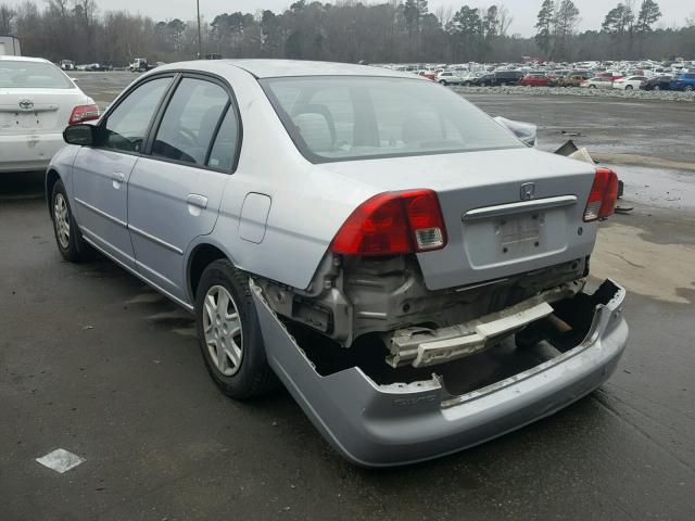 1HGES16573L018489 - 2003 HONDA CIVIC LX SILVER photo 3