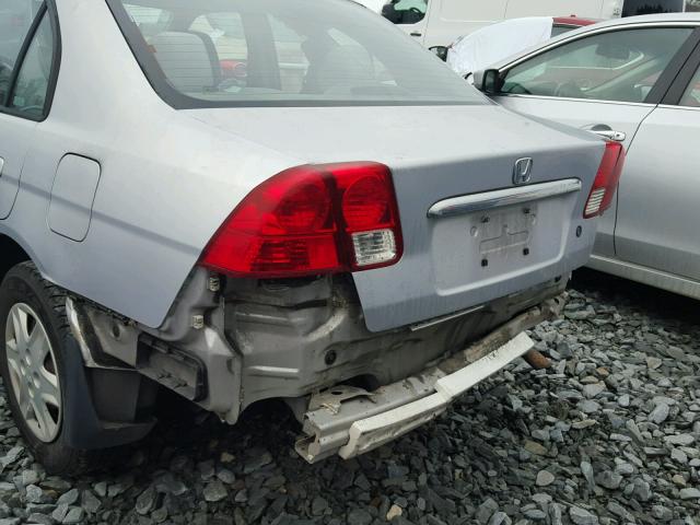 1HGES16573L018489 - 2003 HONDA CIVIC LX SILVER photo 9