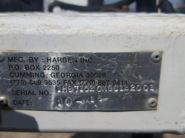 1H9T1520XGC122001 - 2016 HARB UTILITYBOX WHITE photo 10