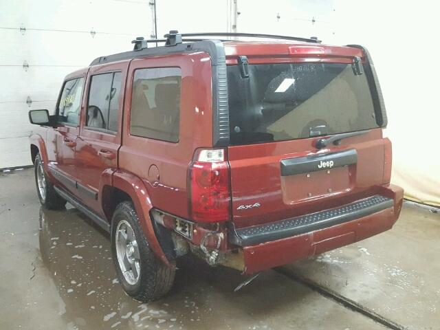 1J8HG48K37C634092 - 2007 JEEP COMMANDER MAROON photo 3