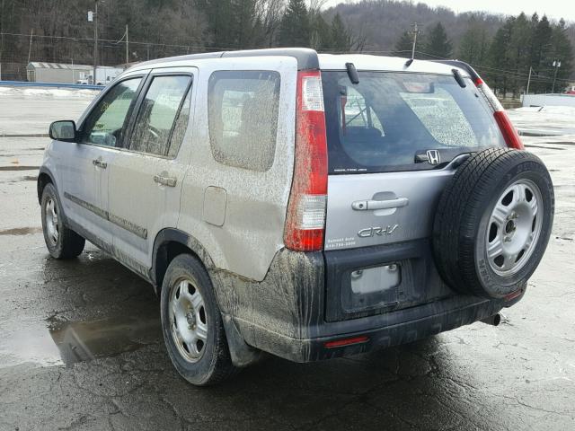 JHLRD78505C004630 - 2005 HONDA CR-V LX SILVER photo 3