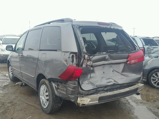 5TDZA23C35S281589 - 2005 TOYOTA SIENNA CE GRAY photo 3