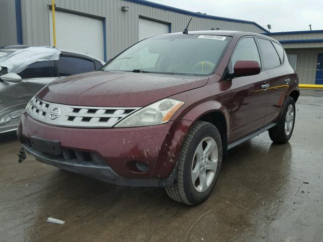 JN8AZ08TX5W314515 - 2005 NISSAN MURANO SL MAROON photo 2